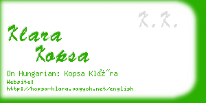 klara kopsa business card